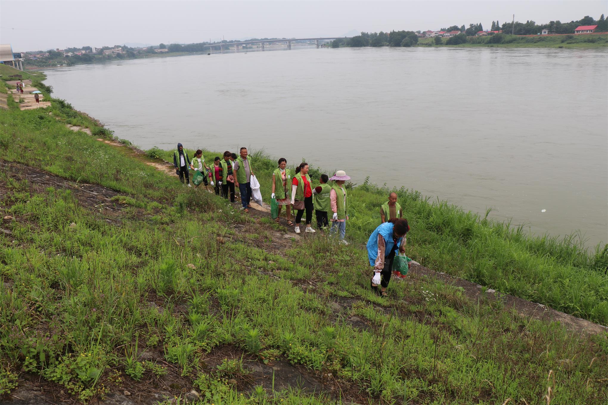 志愿者在资江沿岸清理垃圾.jpg 志愿者在资江沿岸清理垃圾.jpg